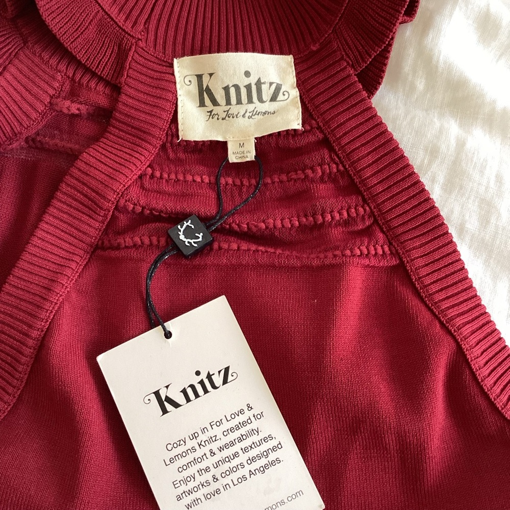 For Love & Lemons knitz Burgundy Halter Dress M - Picture 7 of 8